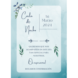 Invitación modelo celeste