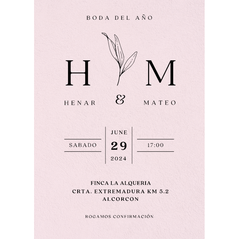 Invitación modelo cuarzo