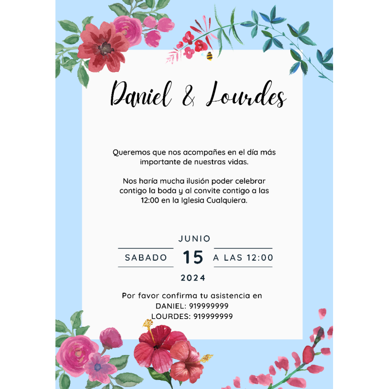 Invitación modelo primavera