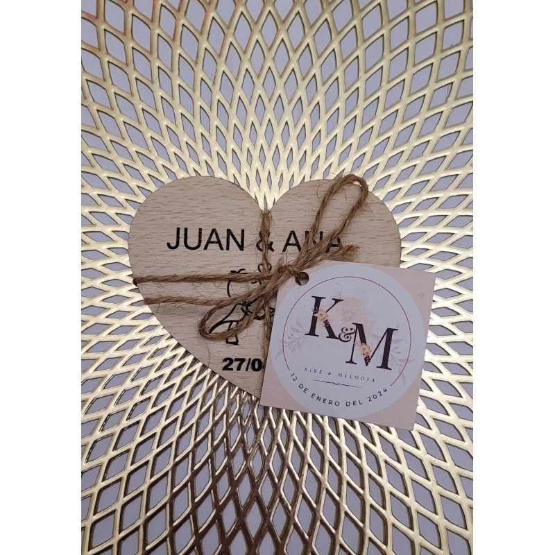 Posavasos corazón personalizado