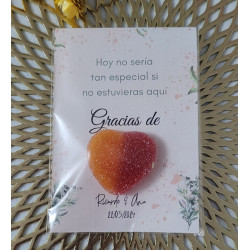 Tarjeta agradecimiento corazón