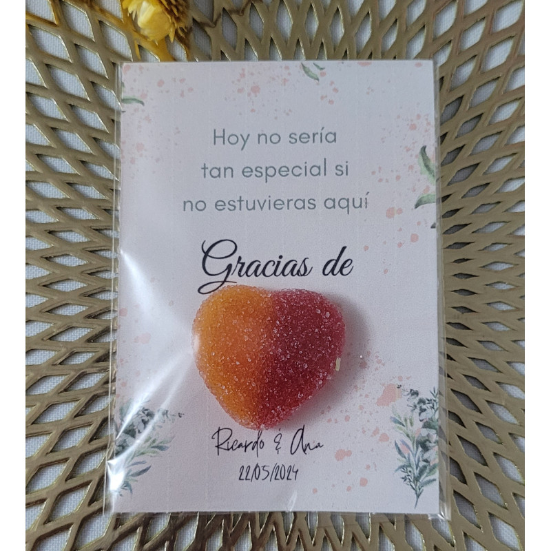 Tarjeta agradecimiento corazón