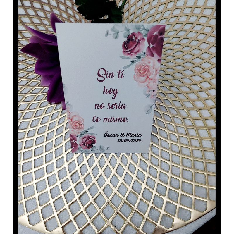 Tarjetas para detalles de tus invitados  topacio