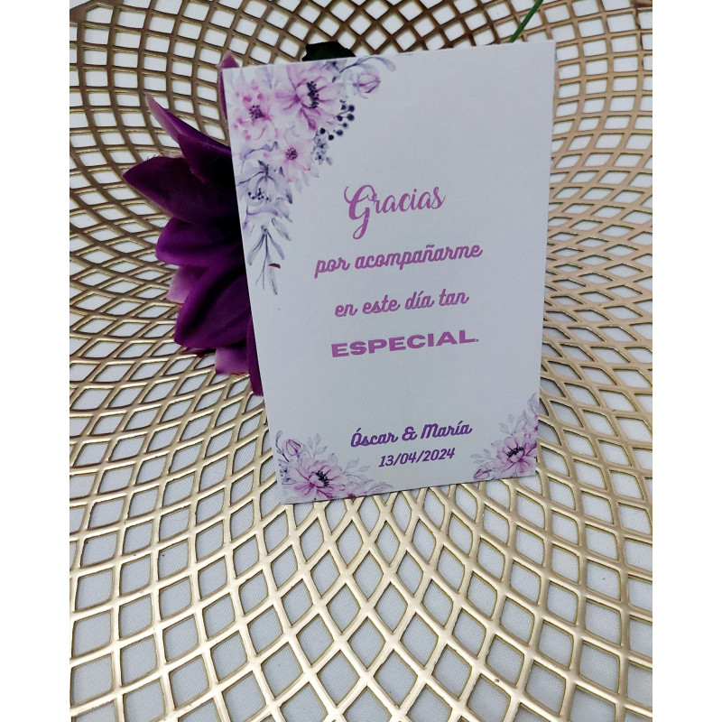 Tarjetas para detalles de tus invitados agata