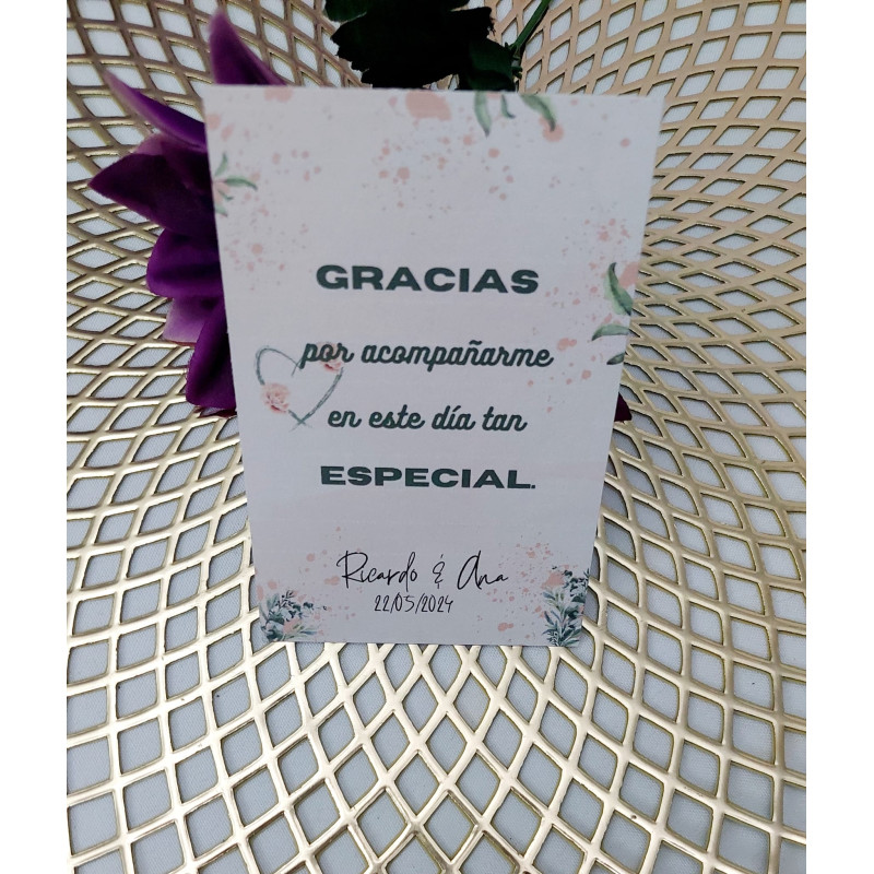 Tarjetas para detalles de tus invitados corazon