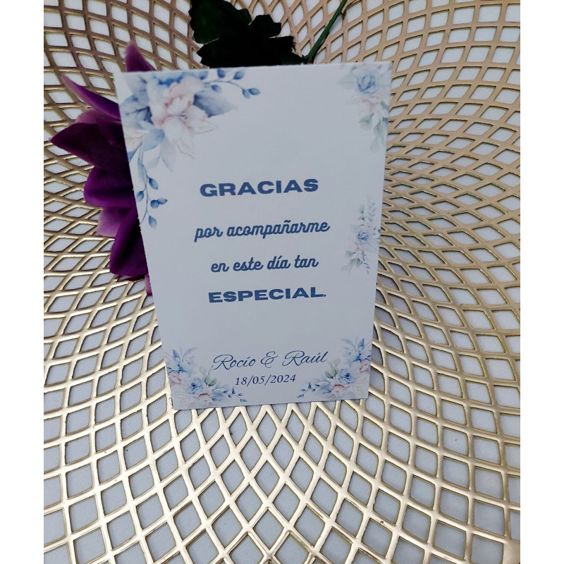 Tarjetas para detalles de tus invitados lavanda