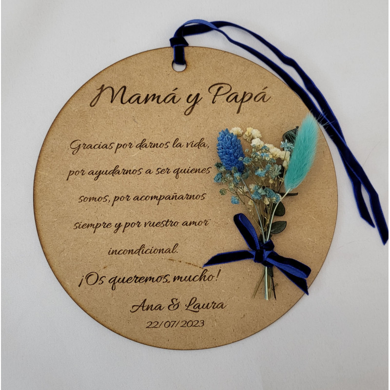 Placa madera personalizada