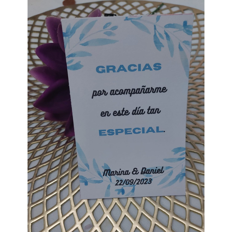 Tarjetas para detalles de tus invitados bella