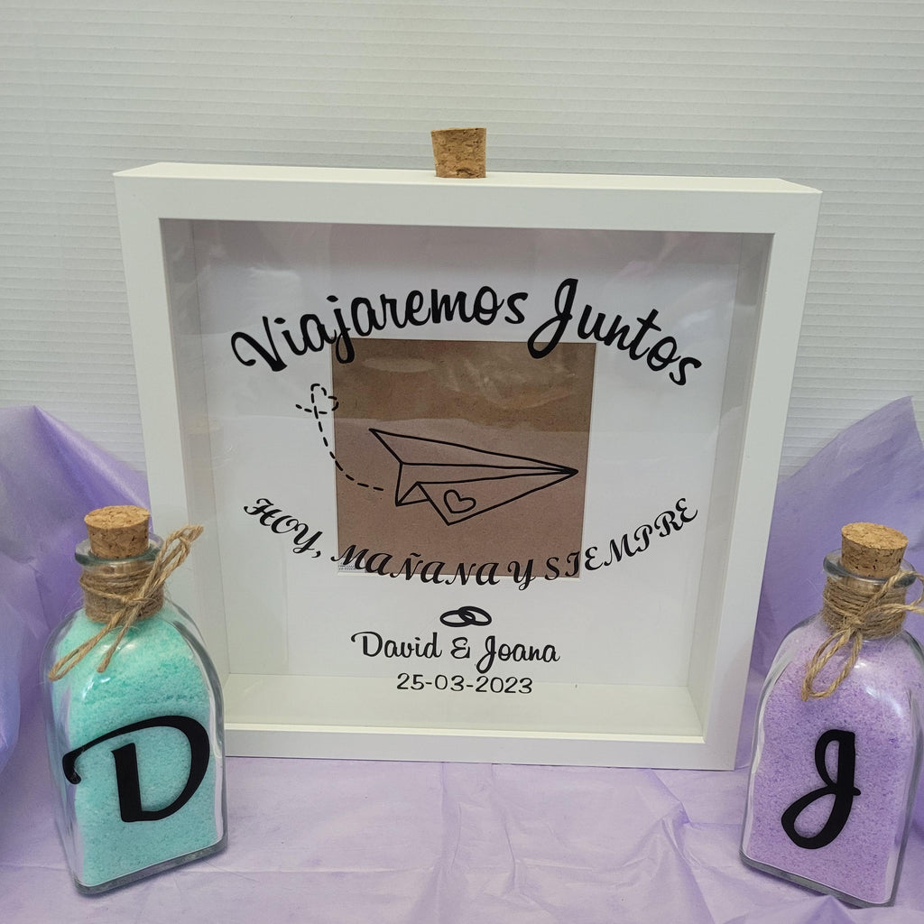 Ritual de arena para bodas personalizado Viajaremos Juntos