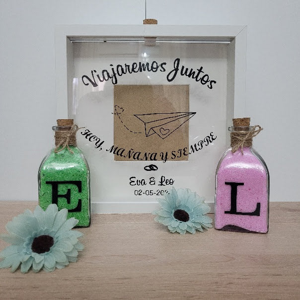 Ritual de arena para bodas personalizado Viajaremos Juntos