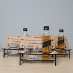 Bancos con vaso de chupito y botellita Johnnie Walker Black Label 5cl