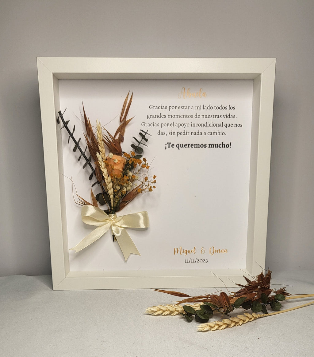 Cuadro flores preservadas "modelo otoñal"