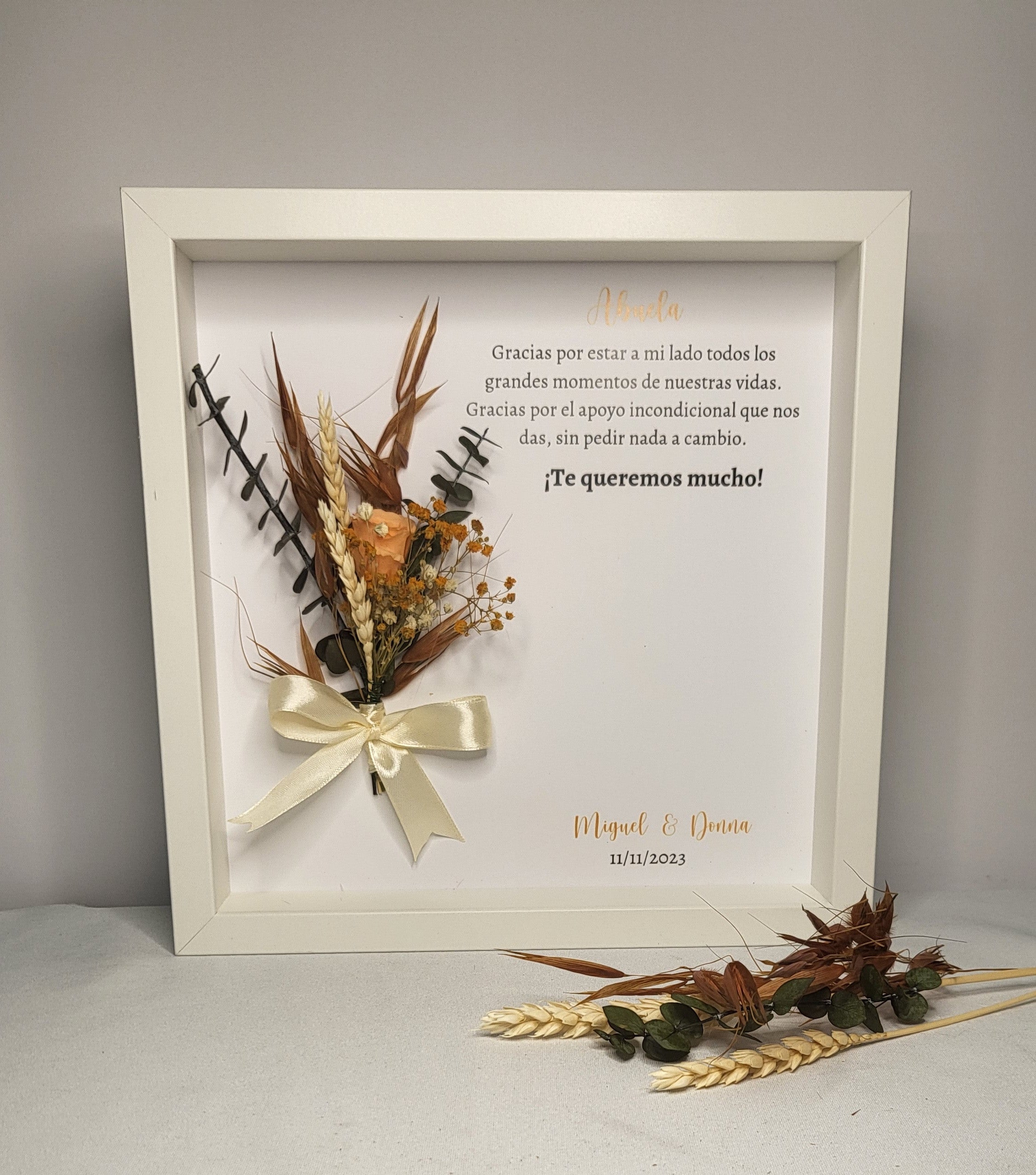 Cuadro flores preservadas "modelo otoñal"