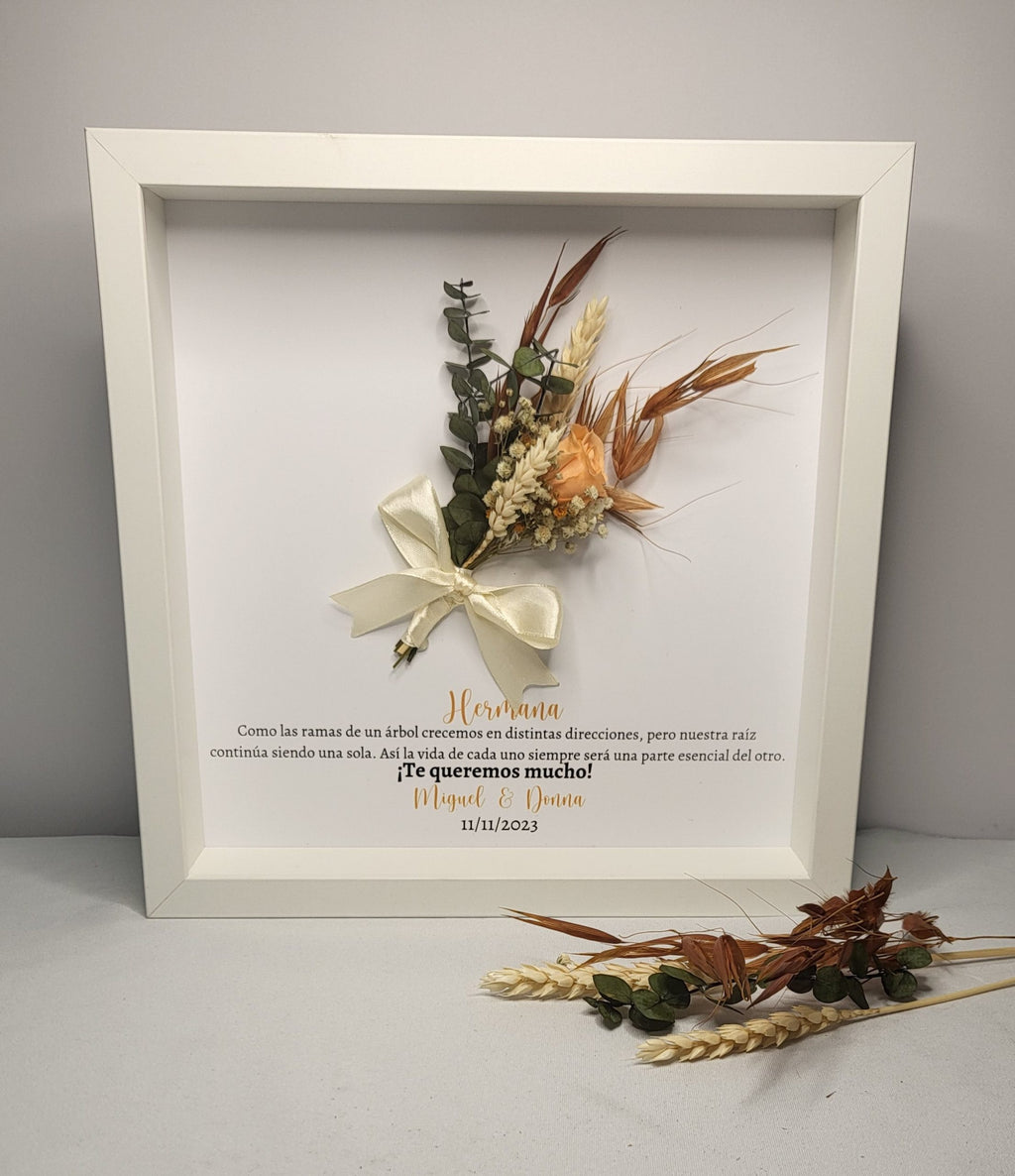 Cuadro flores preservadas "modelo otoñal"