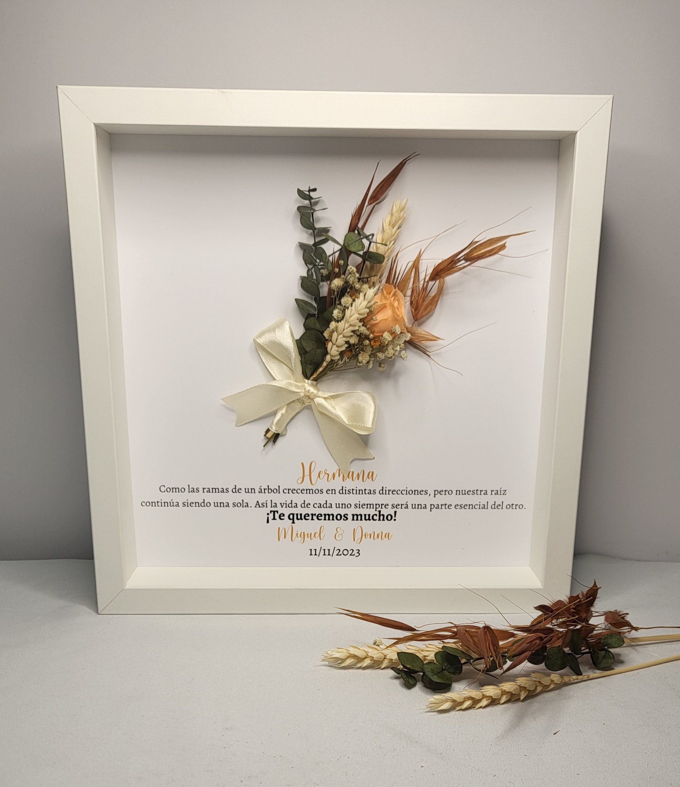 Cuadro flores preservadas "modelo otoñal"