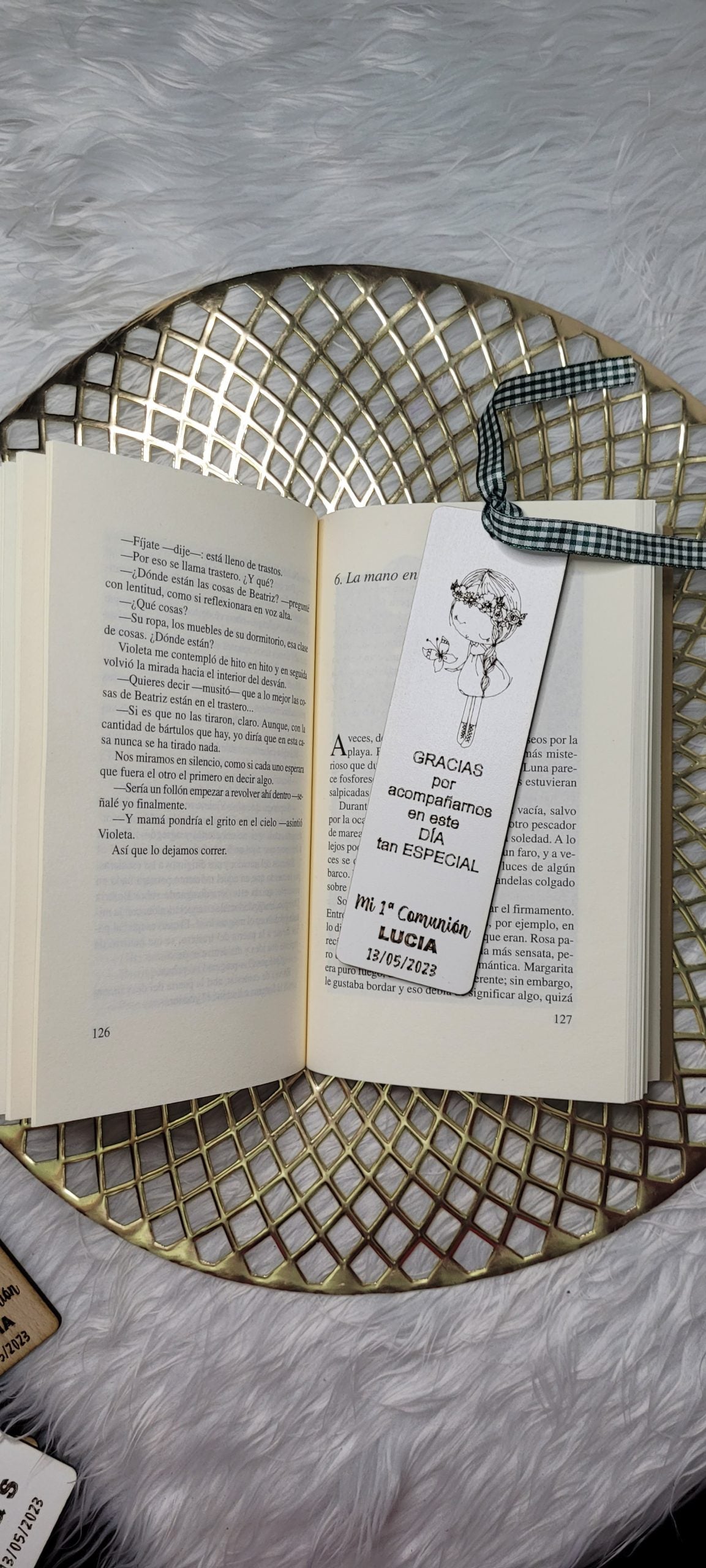 Marcapáginas de madera personalizados comunión