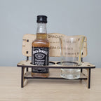 Bancos con vaso de chupito y botellita Jack Daniel 5cl