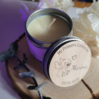 Vela personalizable con tapa madera con imán para comuniones