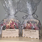 Cesta de flores preservadas con dedicatoria